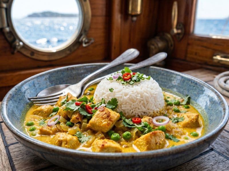Hähnchencurry & Reis