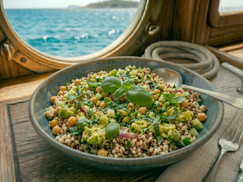 Quinoa-Bowl mit Avocado und Kichererbsen