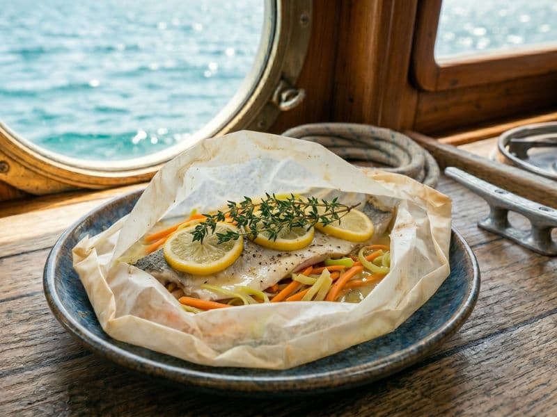 Wolfsbarsch en Papillote