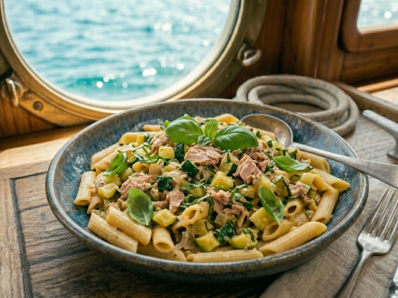Pasta mit Zucchini-Thunfisch-Ragout