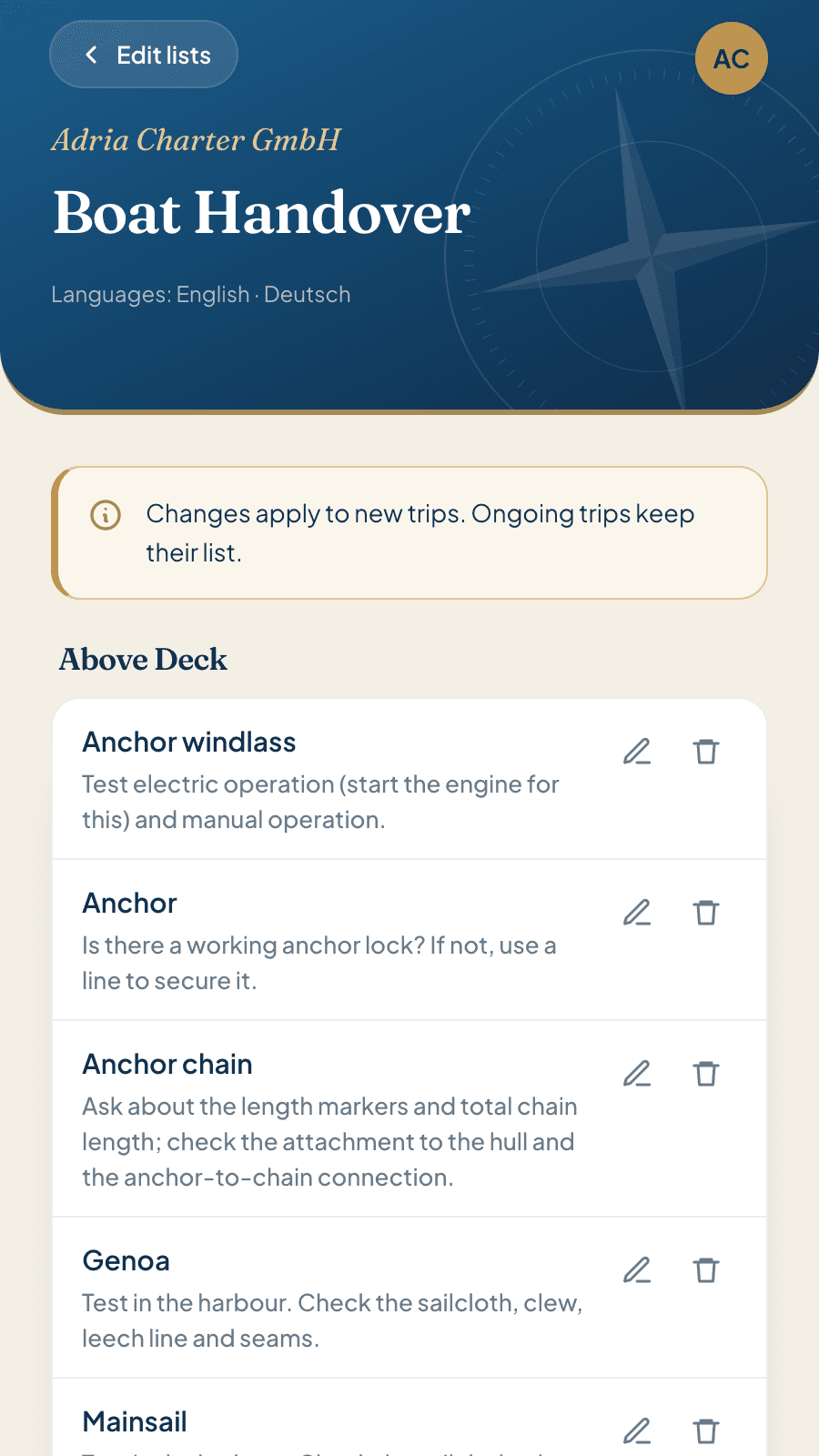 CMS - editing the lists