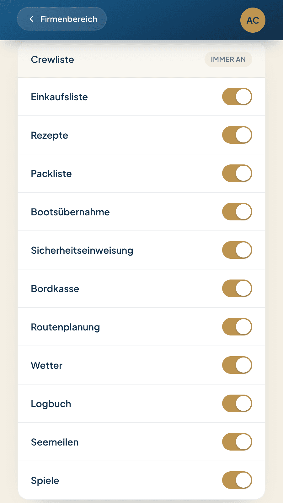 Modul-Schalter im CMS