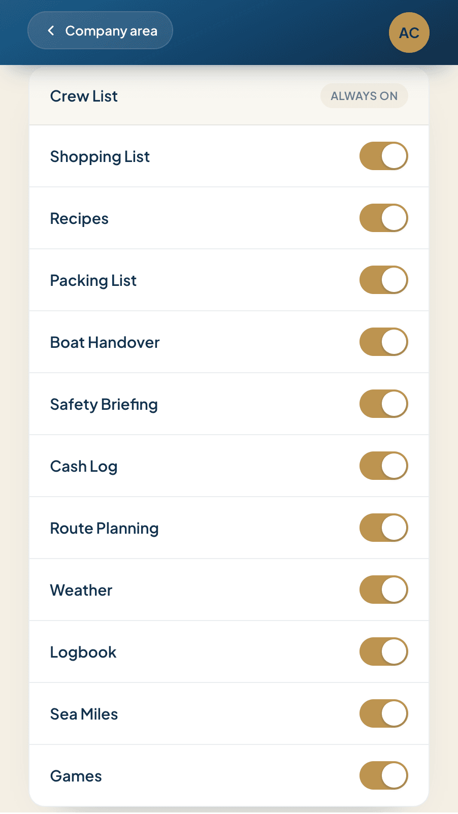 Module switches in the CMS